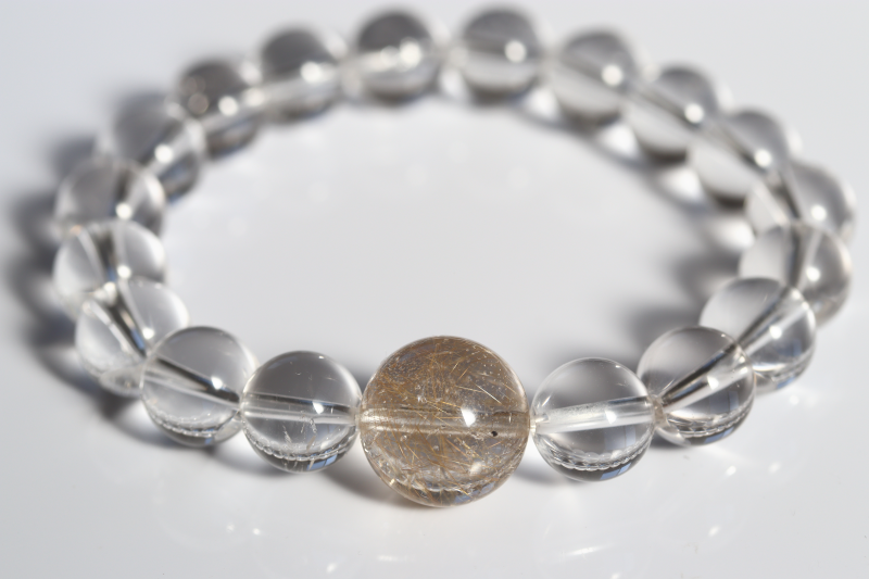 最強ブレスレット！マニハール産ゴールドルチル14mm玉*ガネーシュ