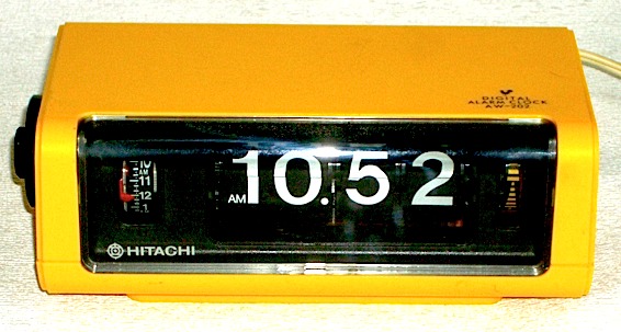 日立 パタパタクロック AW-202（イエロー） 昭和40年代後半〜50年代