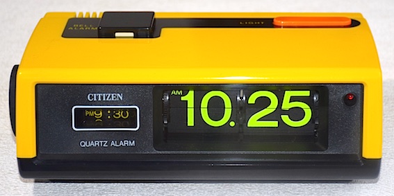 シチズン 電池式パタパタクロック（イエロー） 昭和40年代後半〜50年代