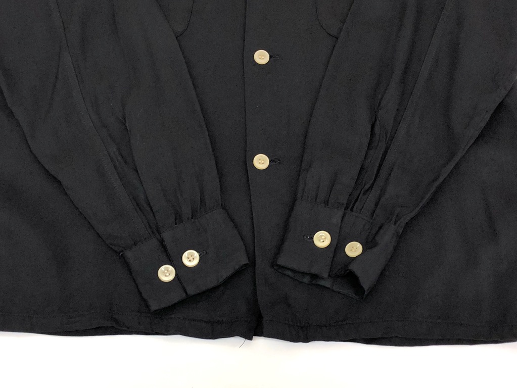 50s CAMPUS BLACK RAYON SHIRT. | 古着屋【True vintage】ヴィンテージ