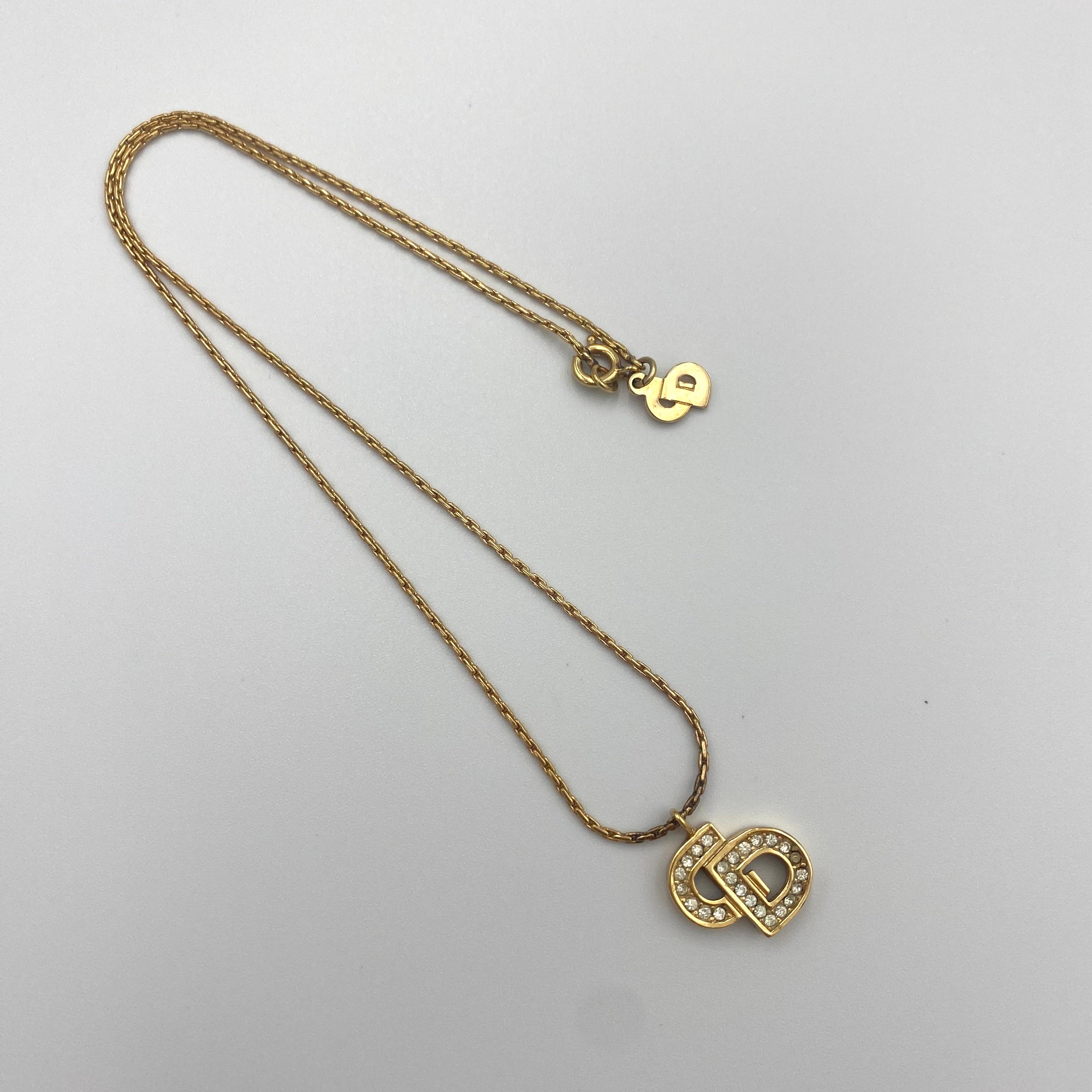 Dior ディオール CDロゴ ラインストーン ネックレス