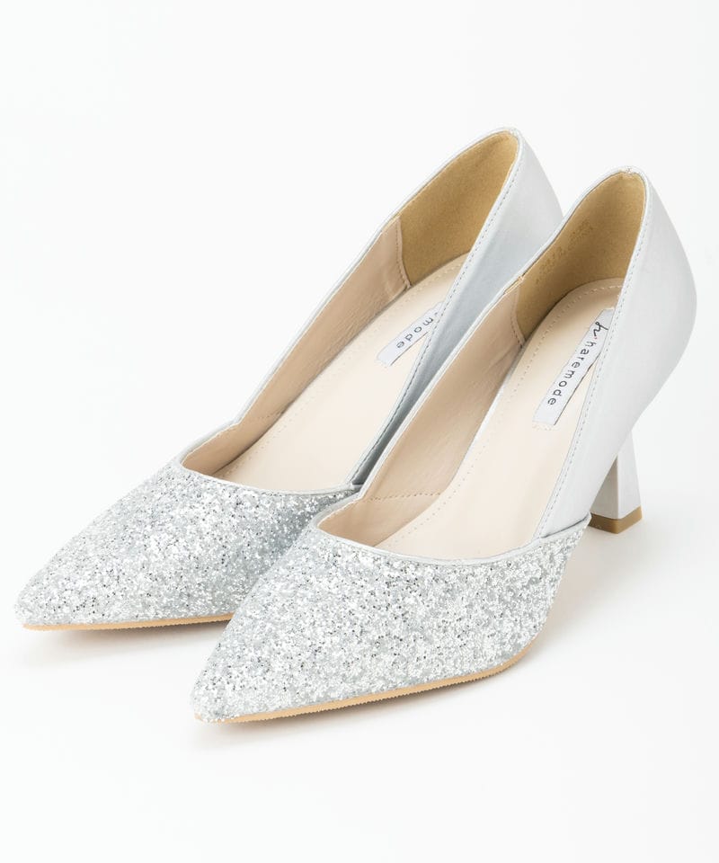 DIANA ダイアナ グリッターチュールパンプス シルバー系 | 結婚式