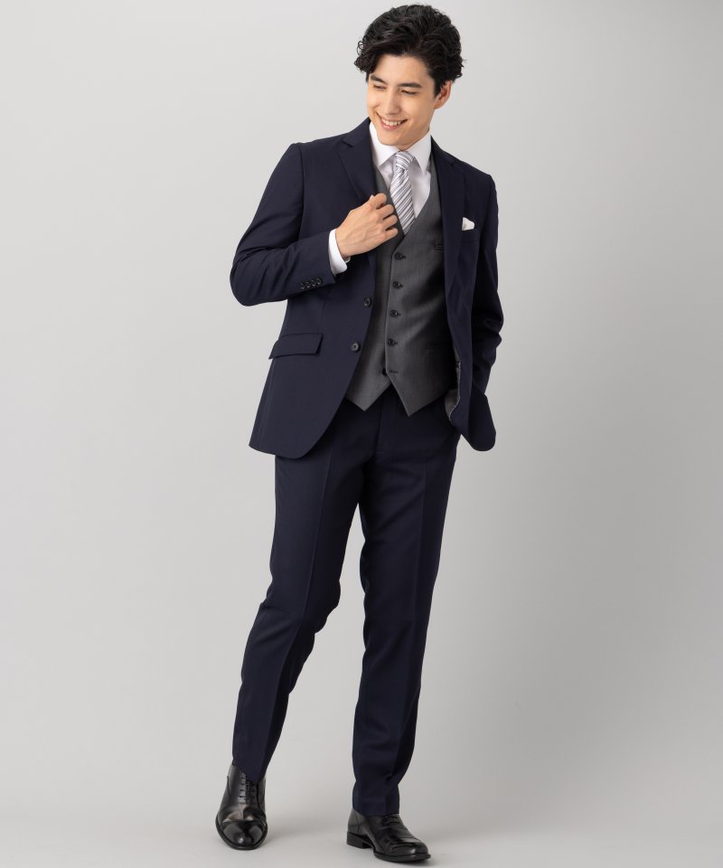 ORIHICA オリヒカ シャドーストライプフォーマルスーツ ネイビー系