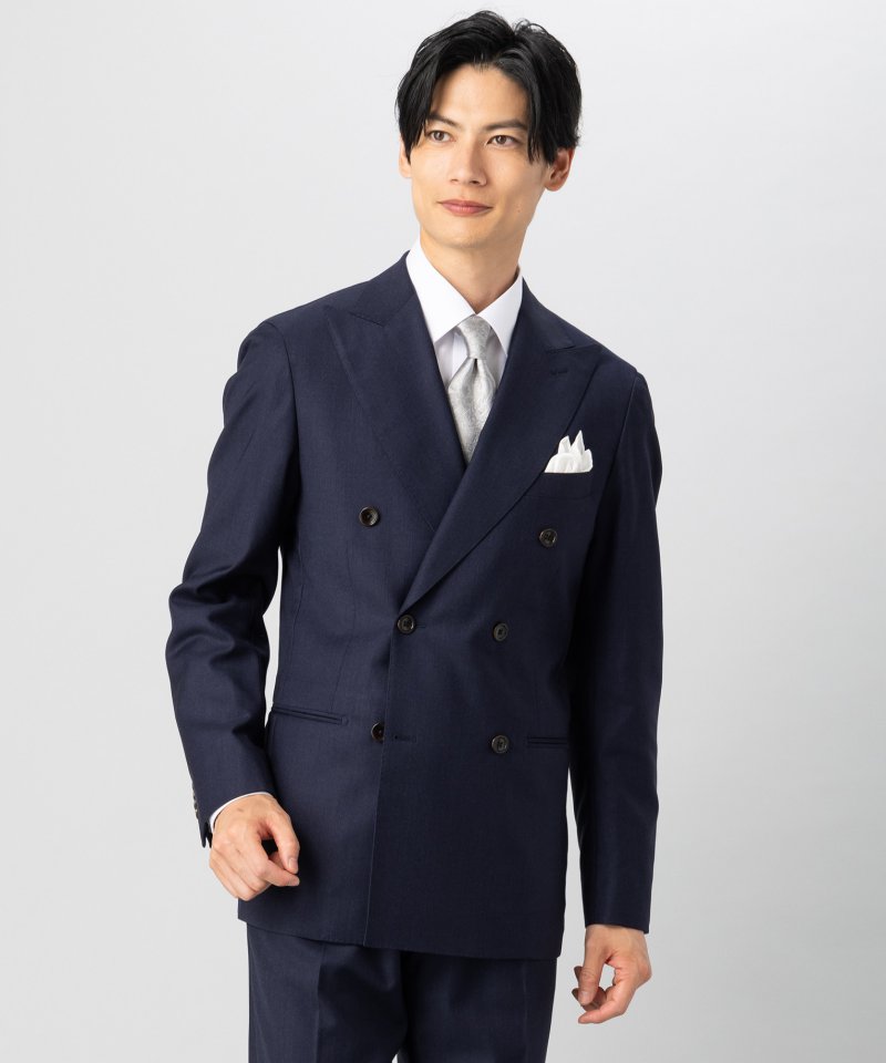 ONLY オンリー REDA社・FLEXOダブルブレスト2ピ―ススーツ ネイビー系