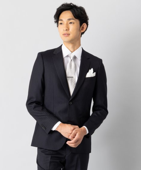 Paul Smith ポールスミス ヘリンボーンストライプ2Bスーツ ネイビー系