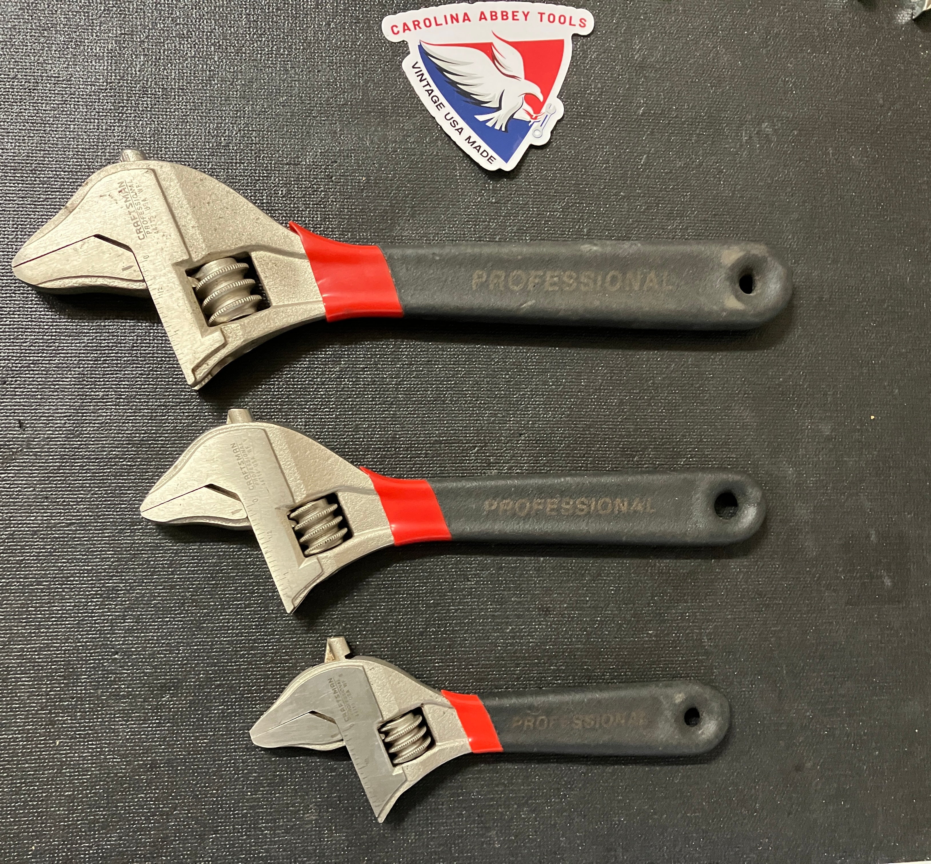 Vintage Craftsman Professional 3pc Beak Jaw Adjustable Wrench Set