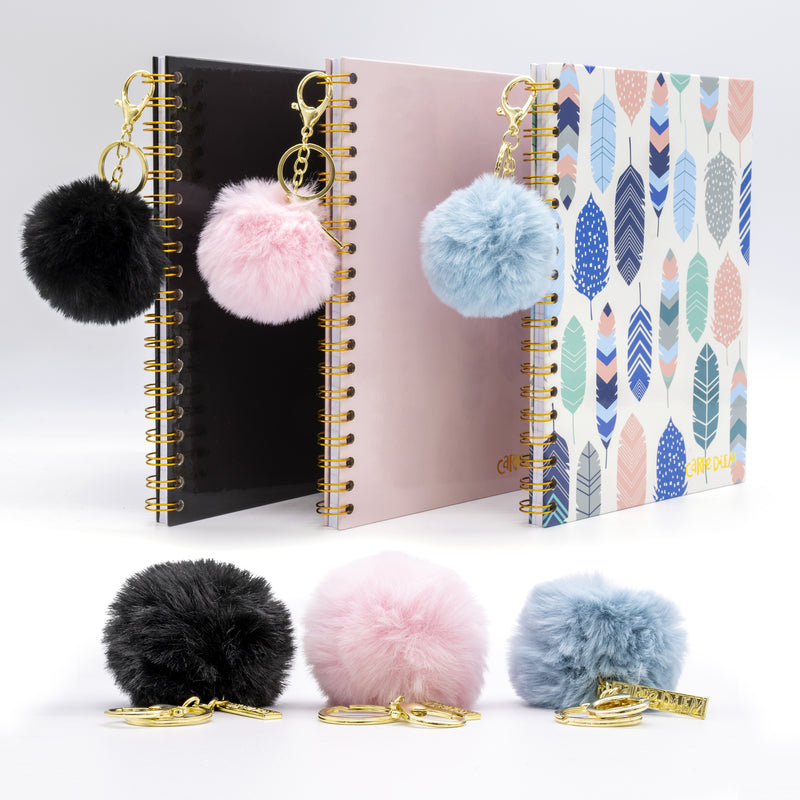 Carpe Diem Black Faux Fur Pom Pom Keyring – Carpe Diem Planners