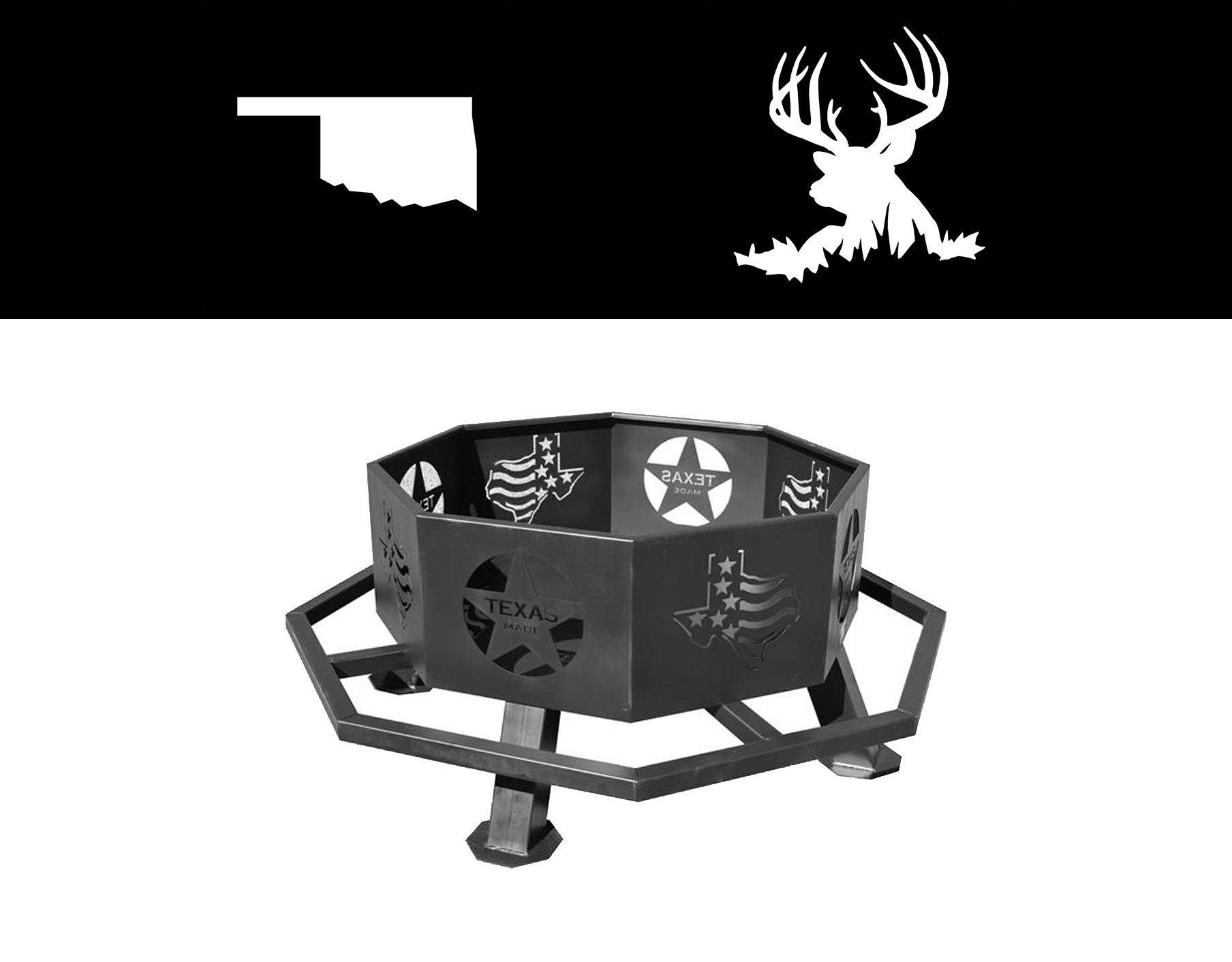 ASF Oklahoma Themed Fire Pit Cast and Bang Outfitters, LLC