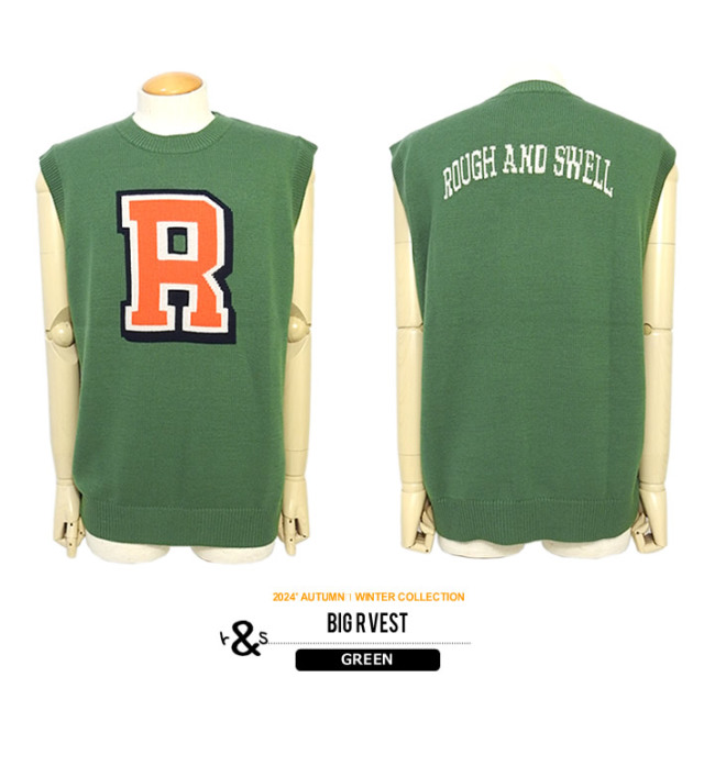 rough&swell［ラフアンドスウェル］BIG R VEST/ニットベスト【2024年秋冬】