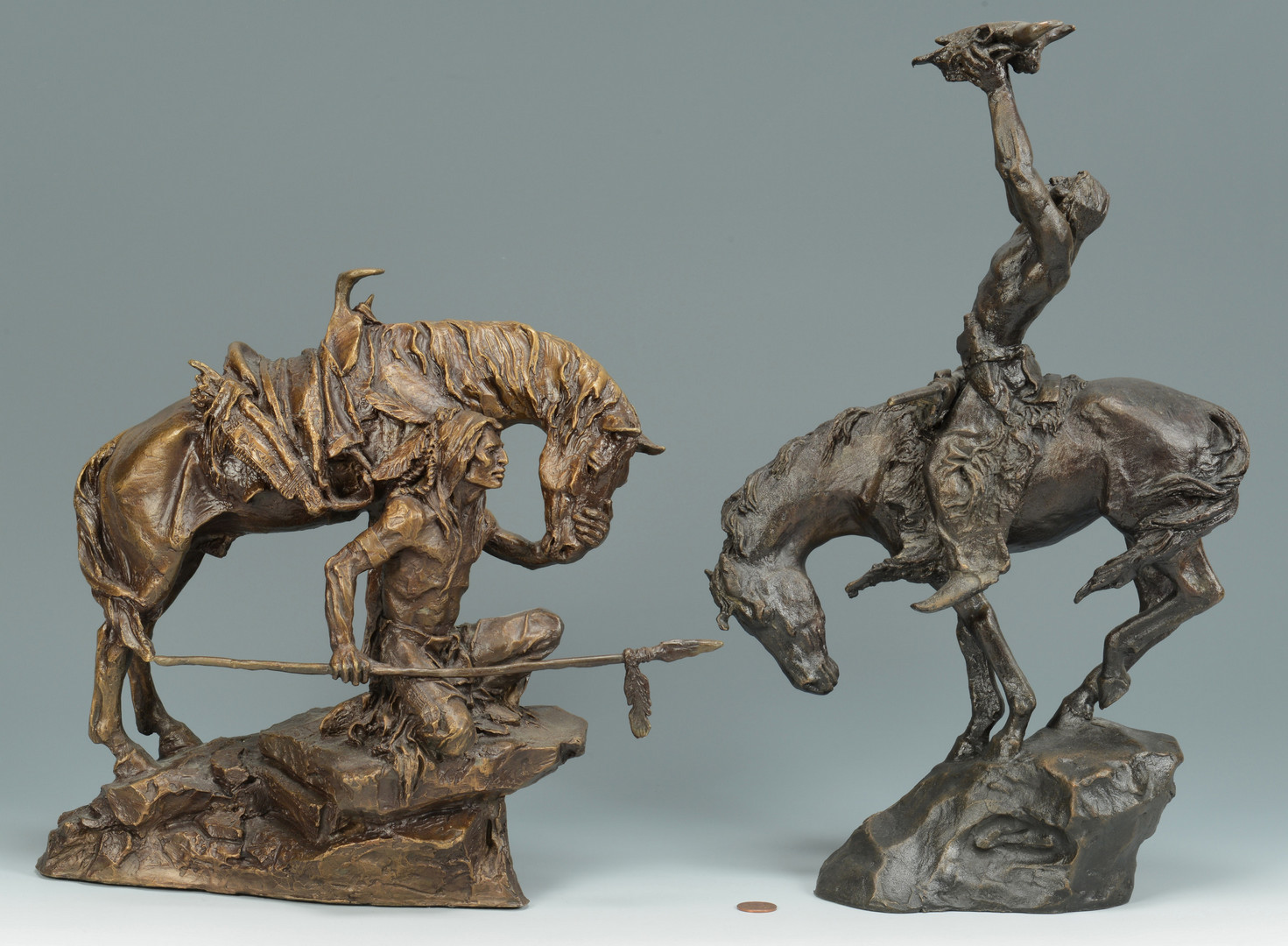Lot 632: 2 Buck McCain Bronze Sculptures | Case Auctions