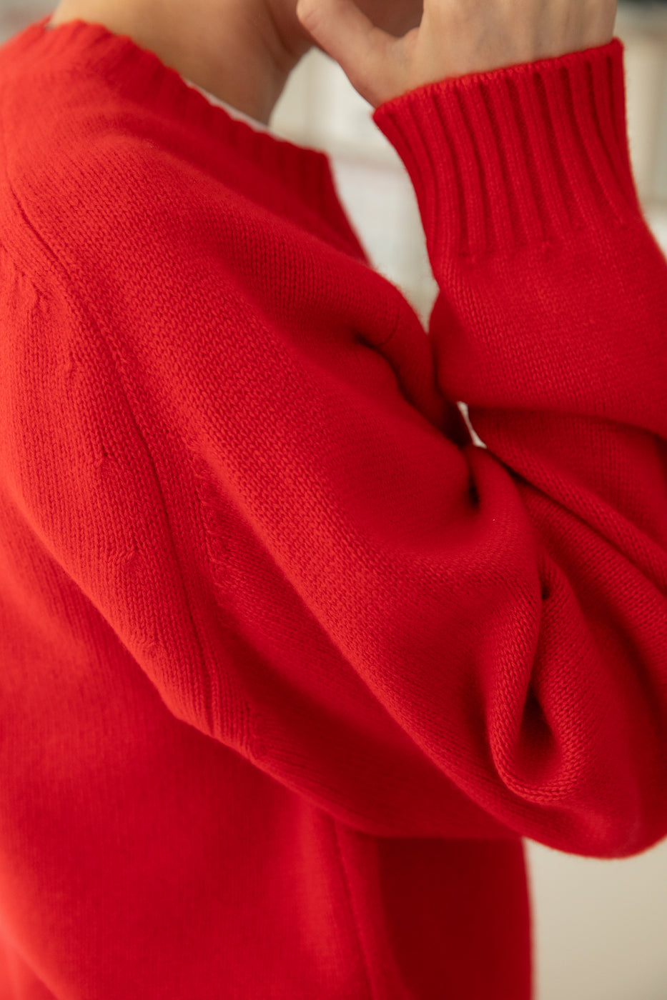 キャッシュベイビー クルーネック ニット, Tomato Red – cash & barba