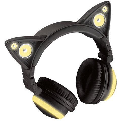 音楽に合わせてLEDが光る！ネコ耳型のワイヤレスヘッドフォン「AXENT