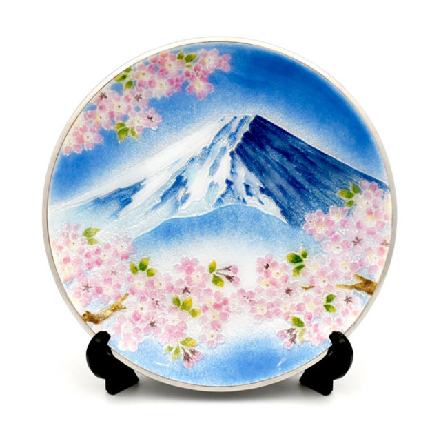 銀彩富士桜飾皿 | 安藤七宝店カタログサイト