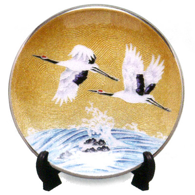 銀彩波に鶴飾皿 | 安藤七宝店カタログサイト
