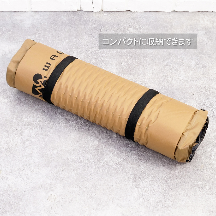 WAQ インフレータブル式マット 8cm 【一年保証】 車中泊マット 厚手