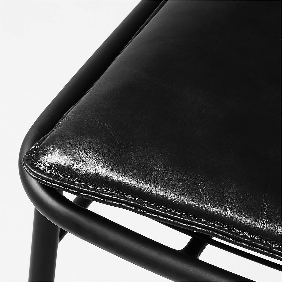 Sigma Black Leather Dining Chair Seat Cushion + Reviews | CB2 Canada