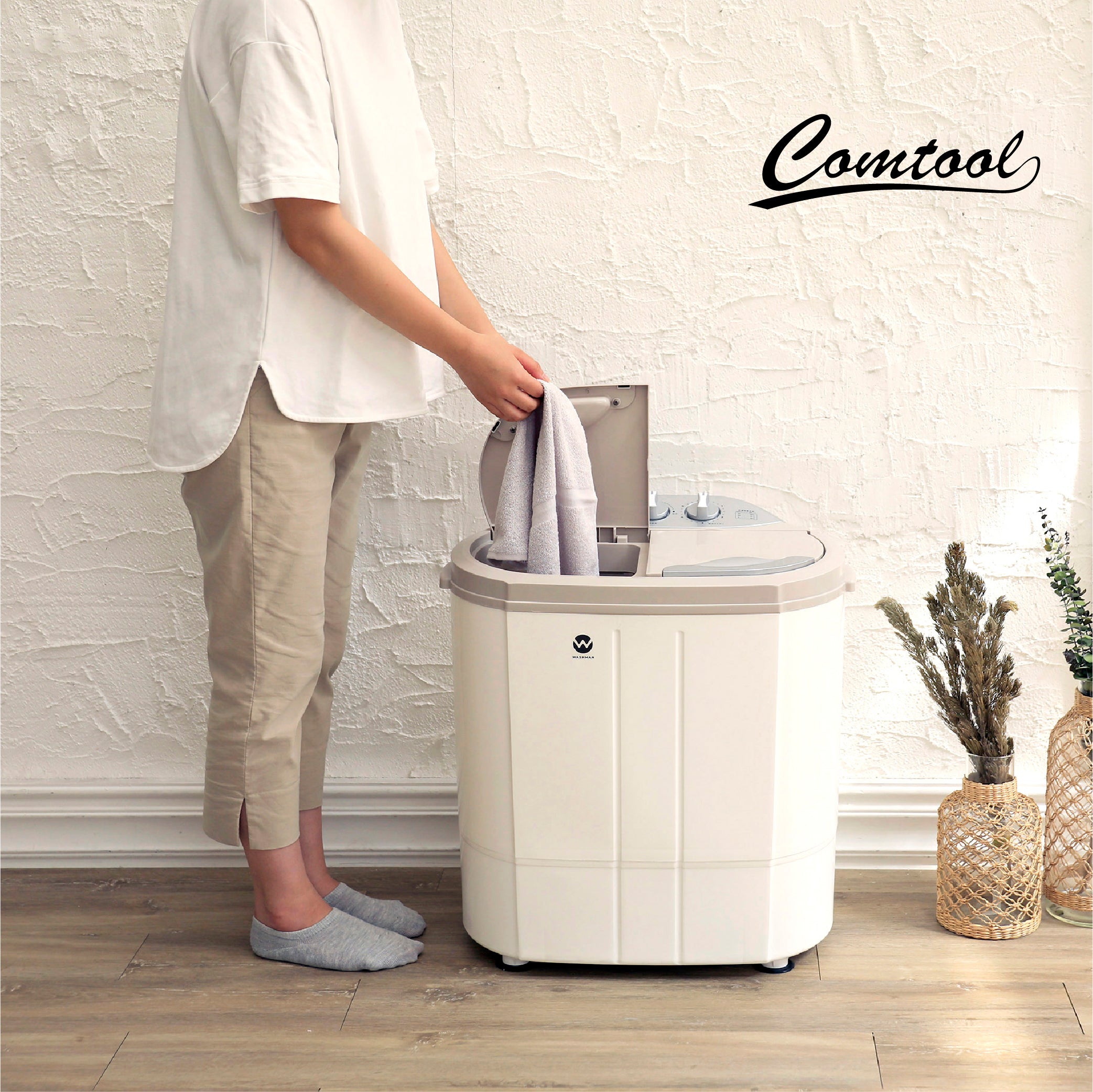 分け洗いに便利！小型&軽量の2槽式洗濯機ウォッシュマン TOM-05w