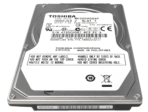 goHardDrive.com - Toshiba 500GB (MK5059GSXP) 5400RPM SATA 3.0Gb/s