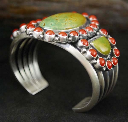 KIRK SMITH TURQUOISE AND CORAL BRACELET