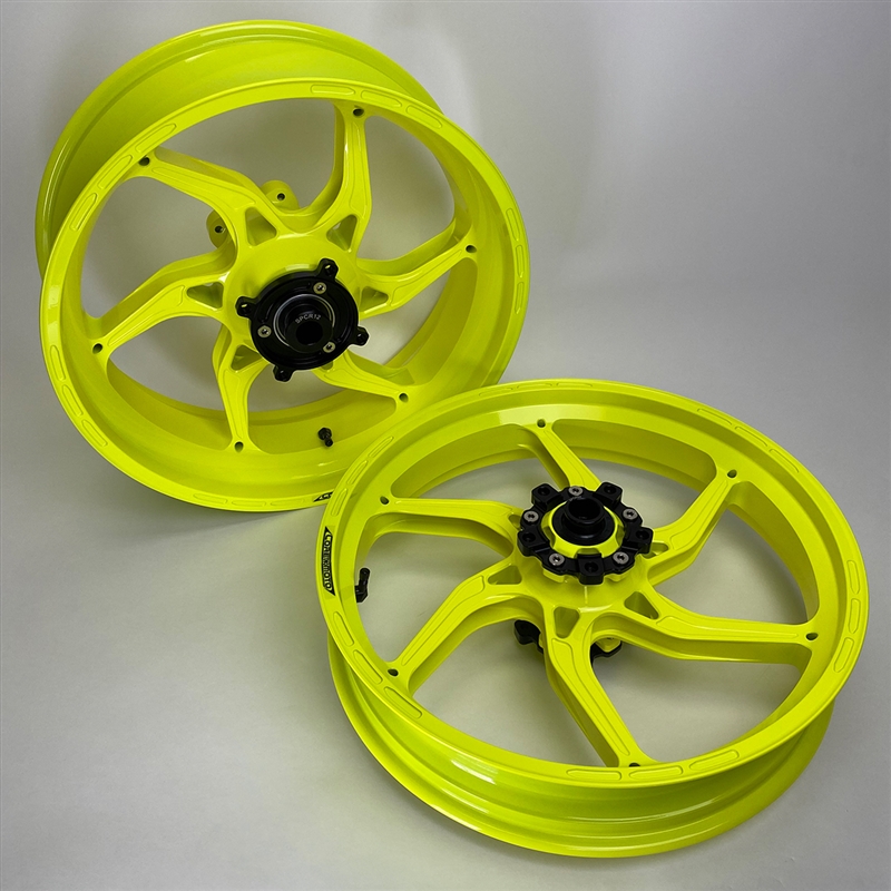 Yellow Core Moto Apex-6 Lightest forged motorcycle wheels for ZX14
