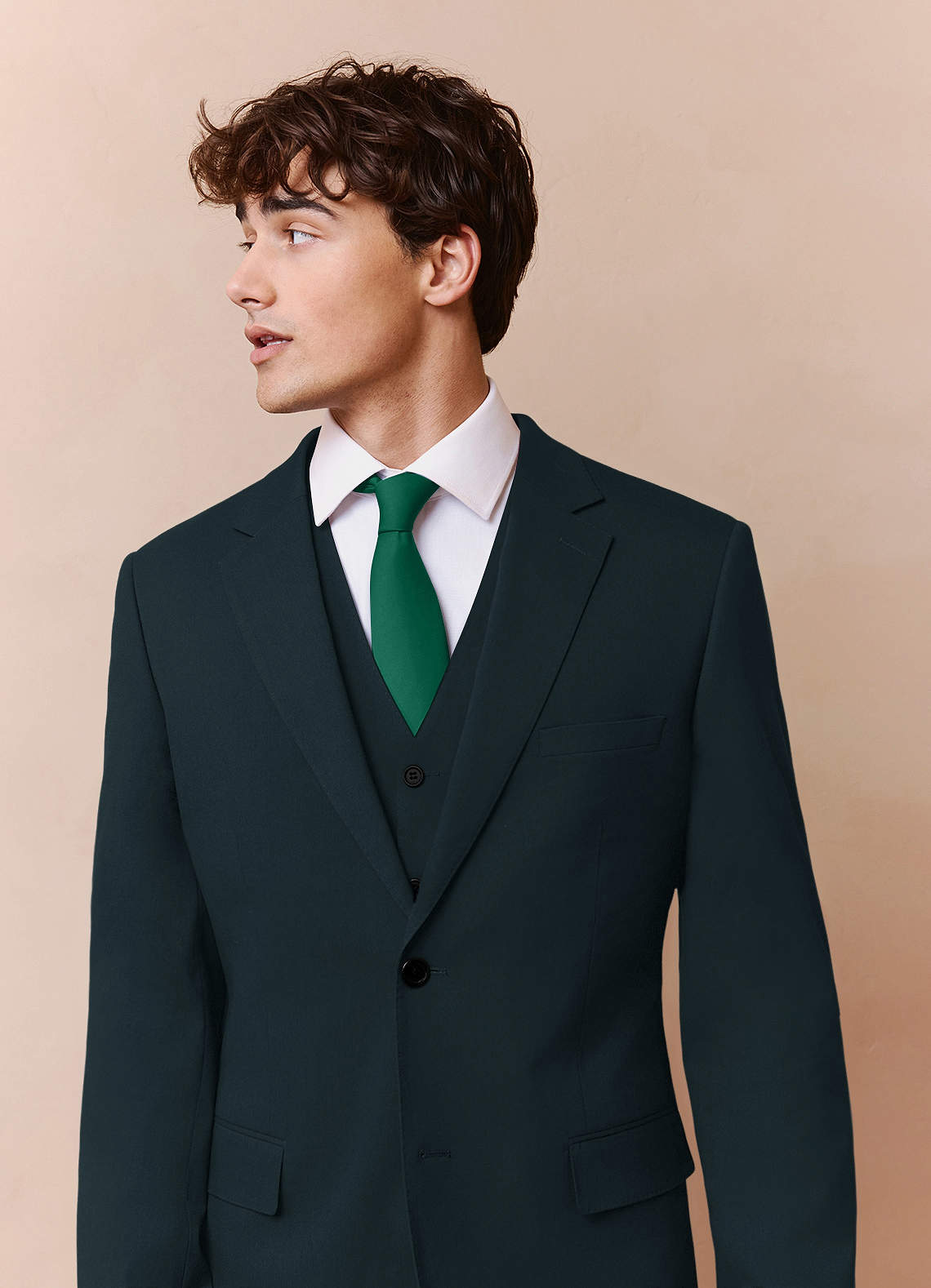 Savile Dark Green Wool Blend 3-Piece Suit | Slim Suit Sets |Azazie