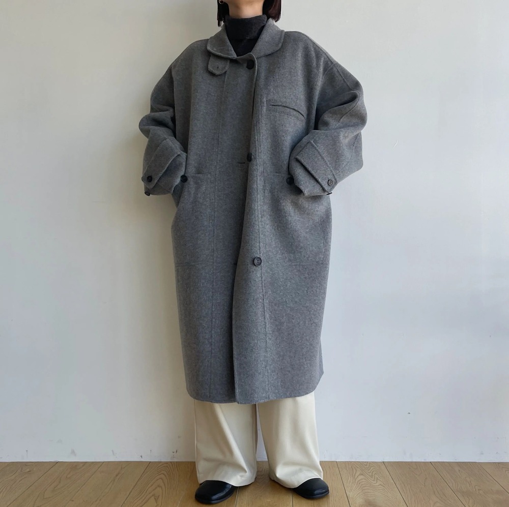 nokcha original】HAND MADE oval coat/melange gray - NOKCHA