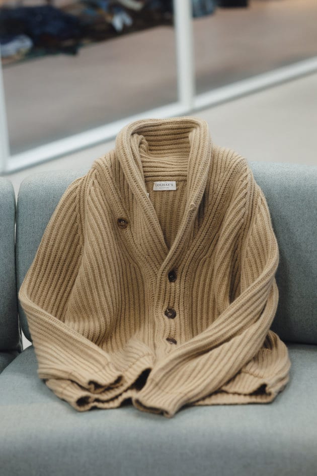 BEAMS PLUS美品 ショールカラー ニットカーディガン L 厚手 ショール