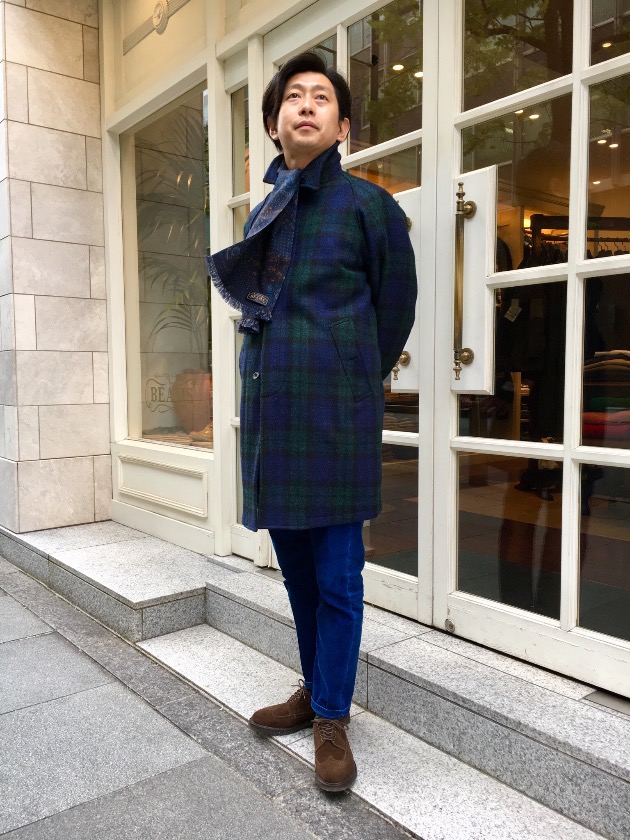 BEAMS PLUSのHARRIS TWEED ステンカラーコート｜ビームス プラス