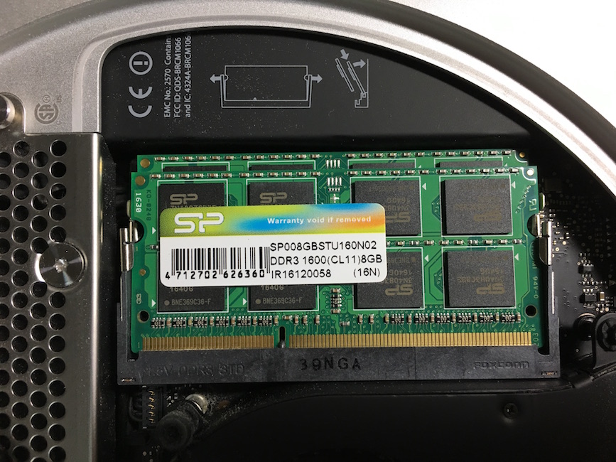 Mac mini Late 2012のメモリを16GBに増設する手順と注意点 - ティンの