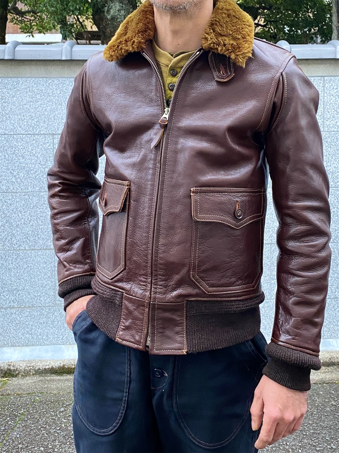 コリンボ 「M-422」 アビエータージャケット - FADED BLUE