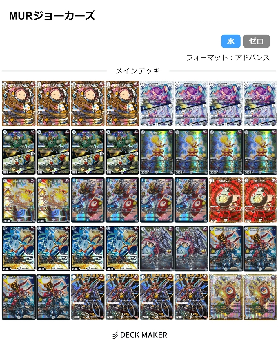 デッキ紹介ー【ハイパーエナジー】型【無色ジョーカーズ】 - トリエの