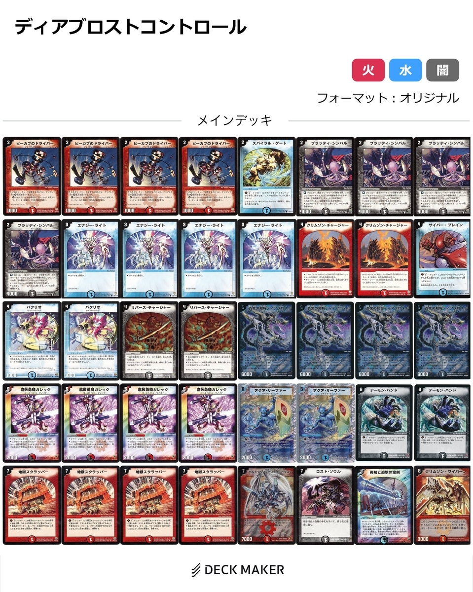 デッキ紹介ーデュエマクラシック【ディアブロストコントロール