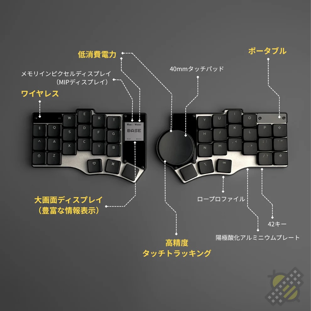 beekeeb Toucan｜Split Keyboard with Memory LCD & Trackpad