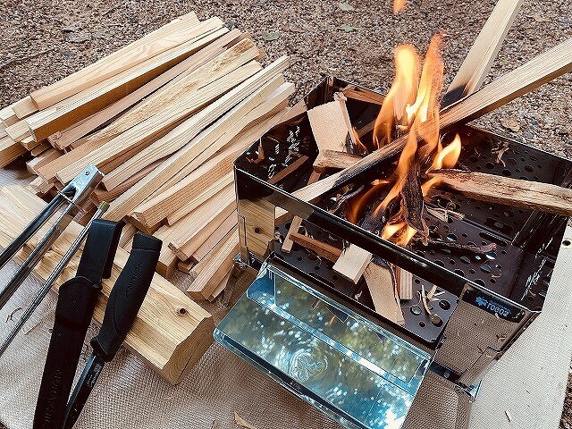 レビュー】笑's コンパクト焚き火グリル B-GO 3点セットを使ってみた