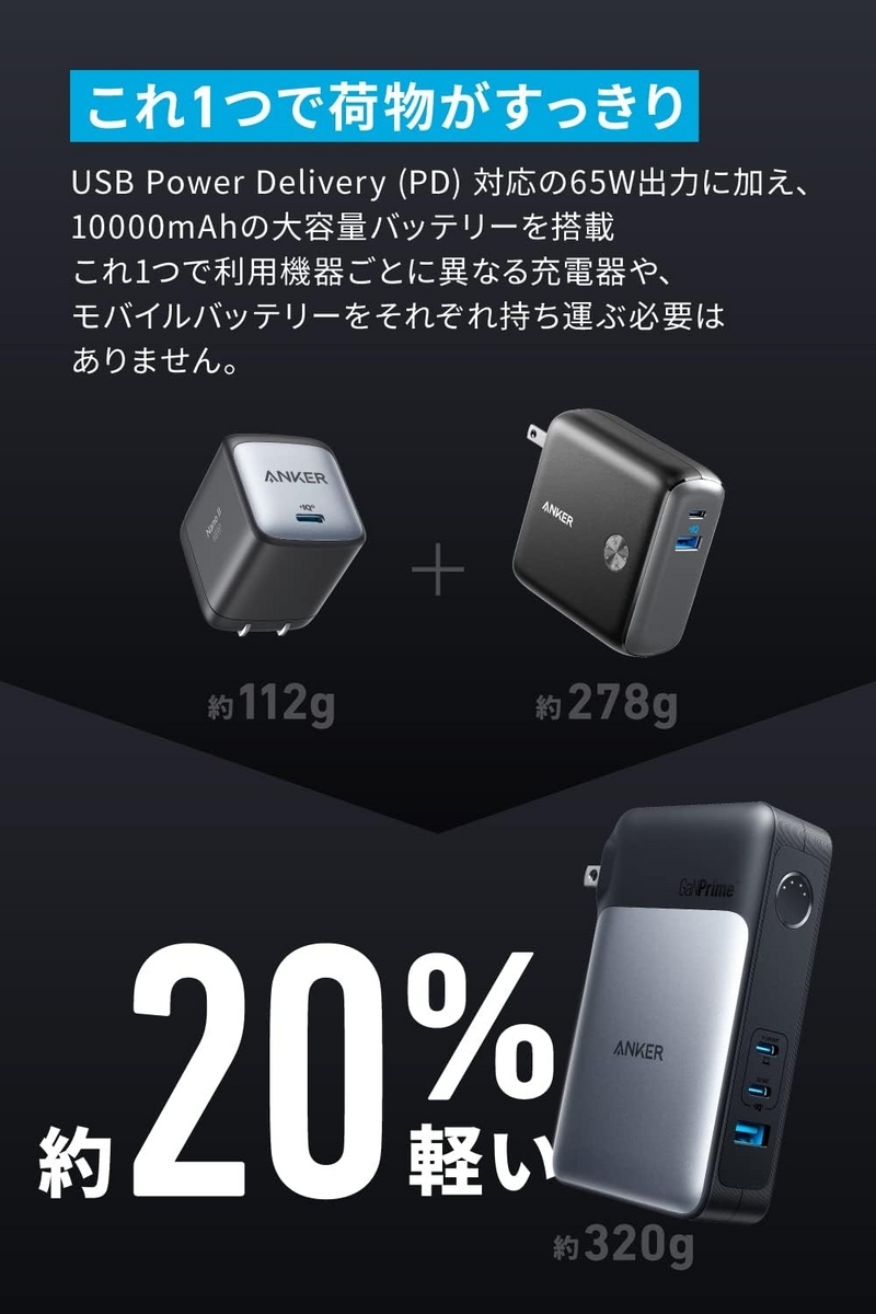 レビュー】充電器とバッテリーが一つに！Ankerの733 Power Bank