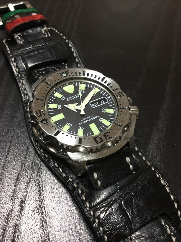 SEIKO SKX779 7S26 ブラックモンスター （自動巻機構の洗浄、ベゼル墨