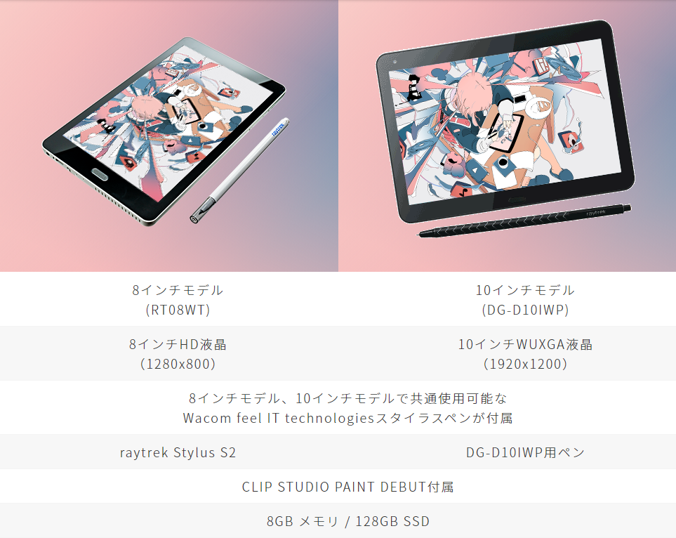 クリエイター向け】raytrektab 10&8インチモデル DG-D10IWP【レビュー