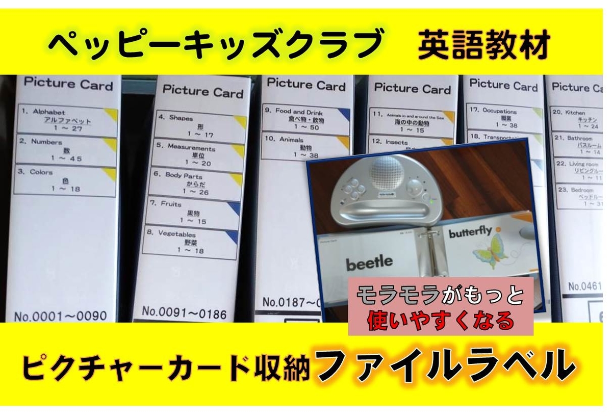 ペッピー英語教材】ファイルラベルに「収納したカード情報」を入れて