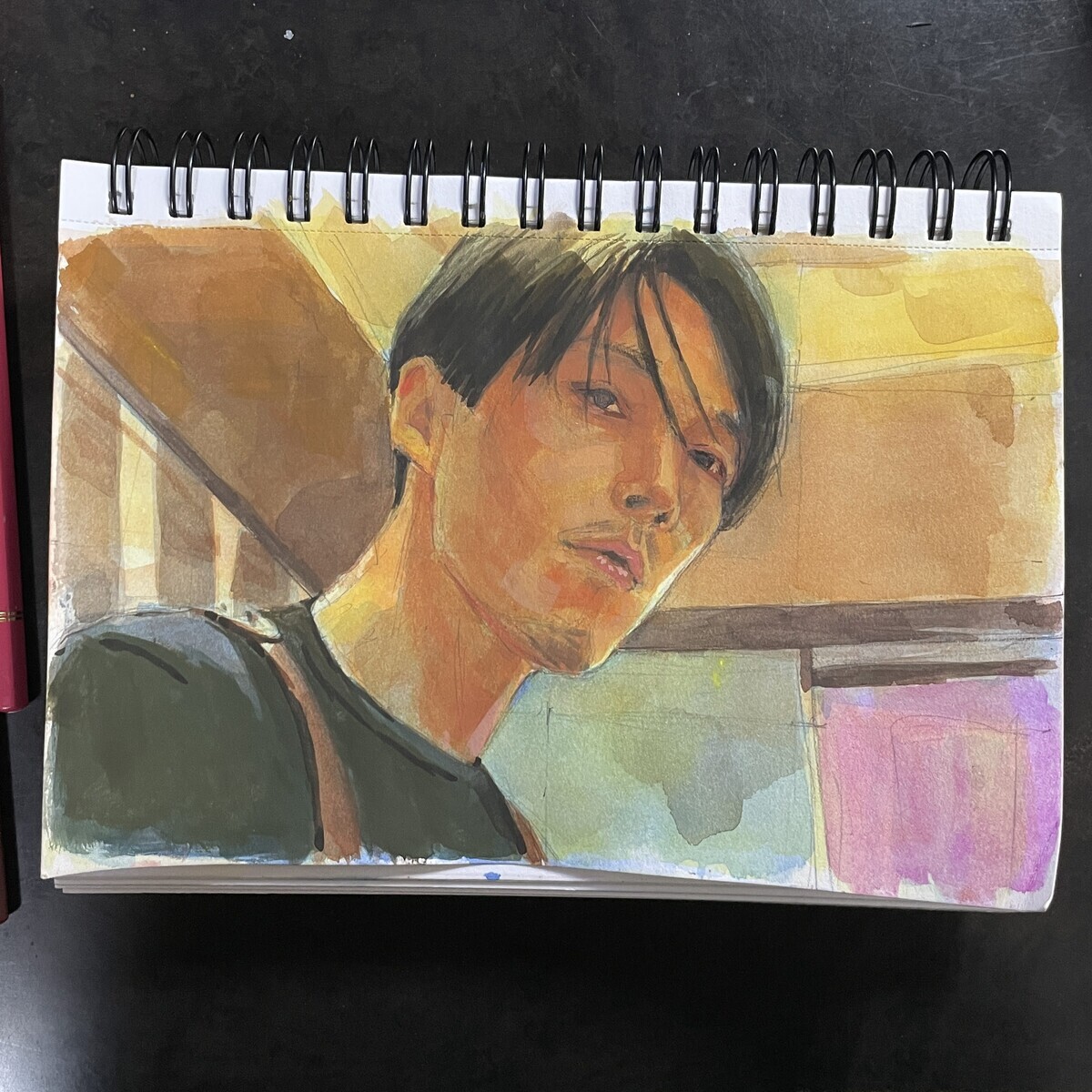 韓国映画 ワンシーン THE KILLER ガッシュ 不透明水彩 - 桃蝶画房