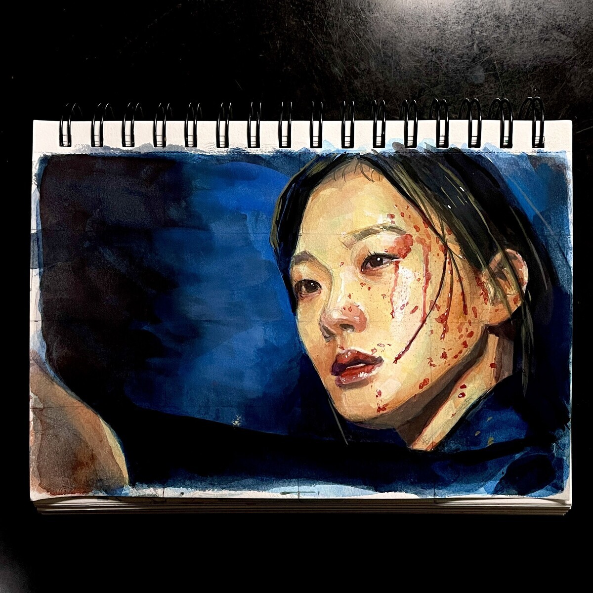 不透明水彩で描く 韓国映画ワンシーン 破墓/パミョ - 桃蝶画房