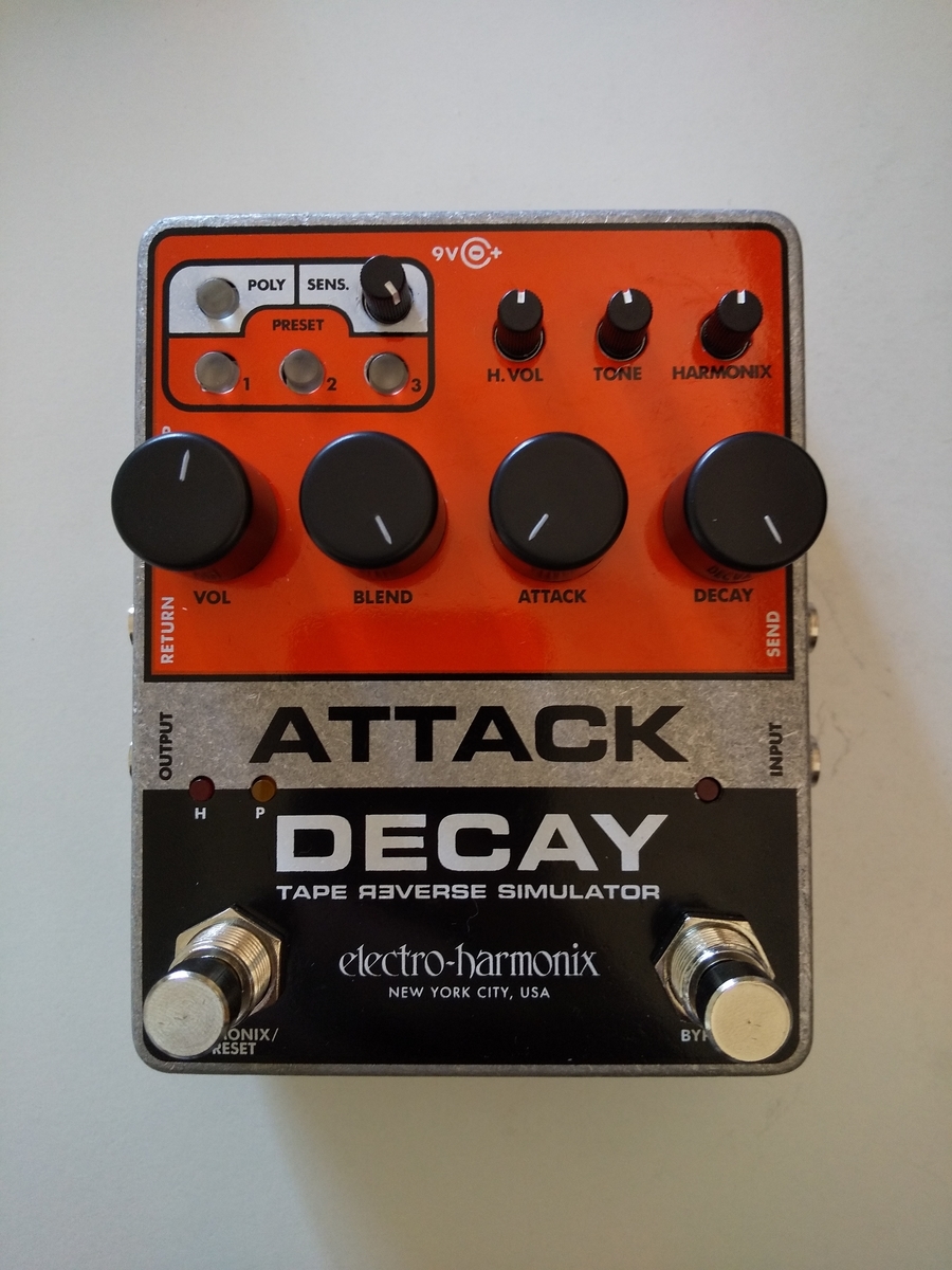 electro-harmonix ATTACK DECAY Tape Reverse Simulator レビュー