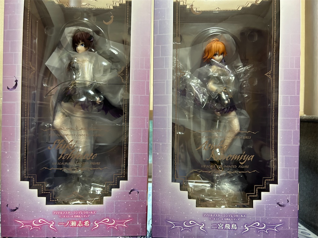 一ノ瀬志希ちゃんと二宮飛鳥ちゃんのフィギュアが届きました。バベル