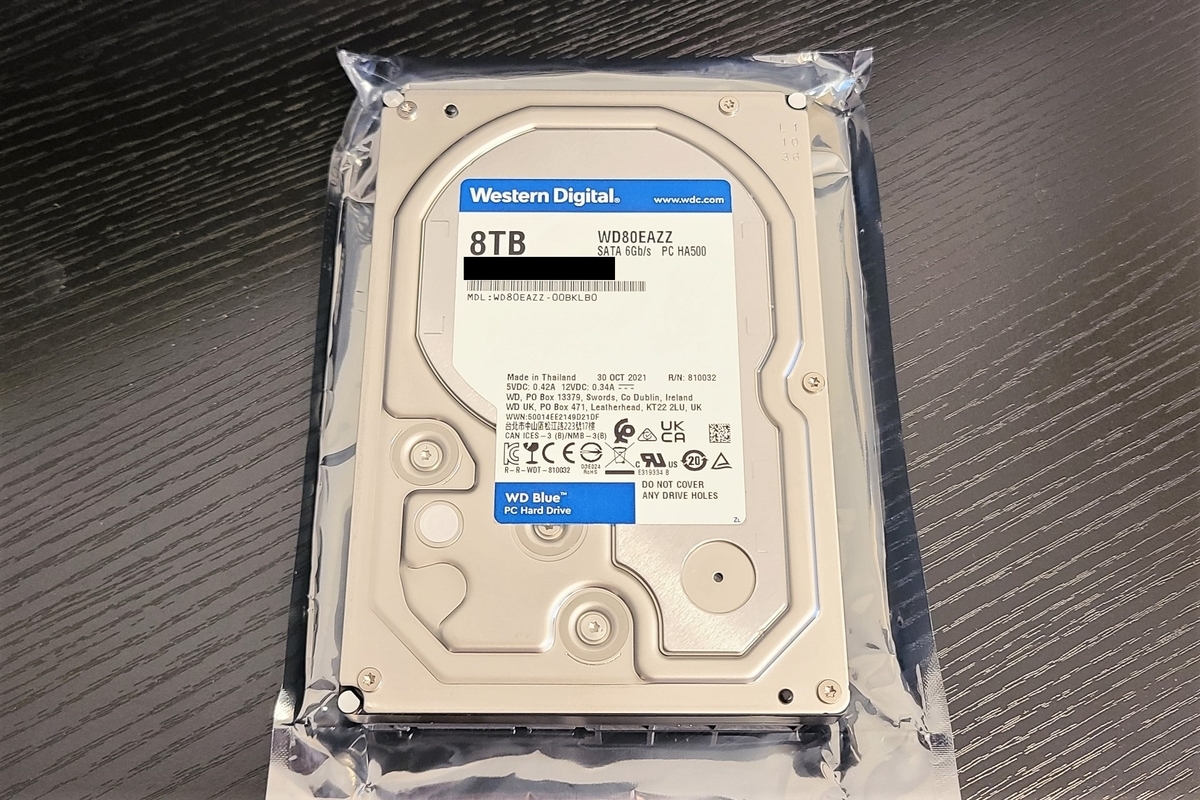 WD Blue初の8TBモデル「WD80EAZZ」レビュー - kurokamina's blog