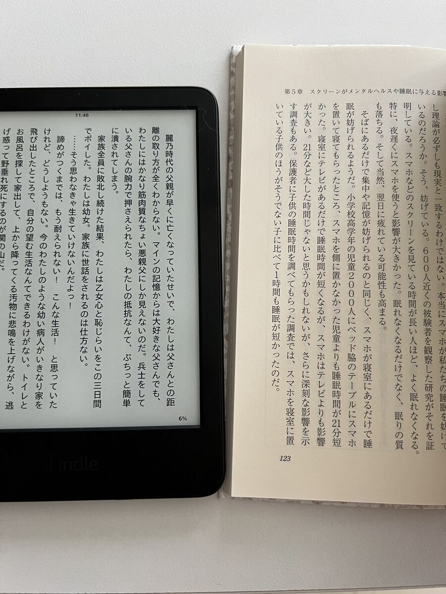 Kindle 6インチと、Kindle Paperwhite 10世代を比較♪ どっちがいい