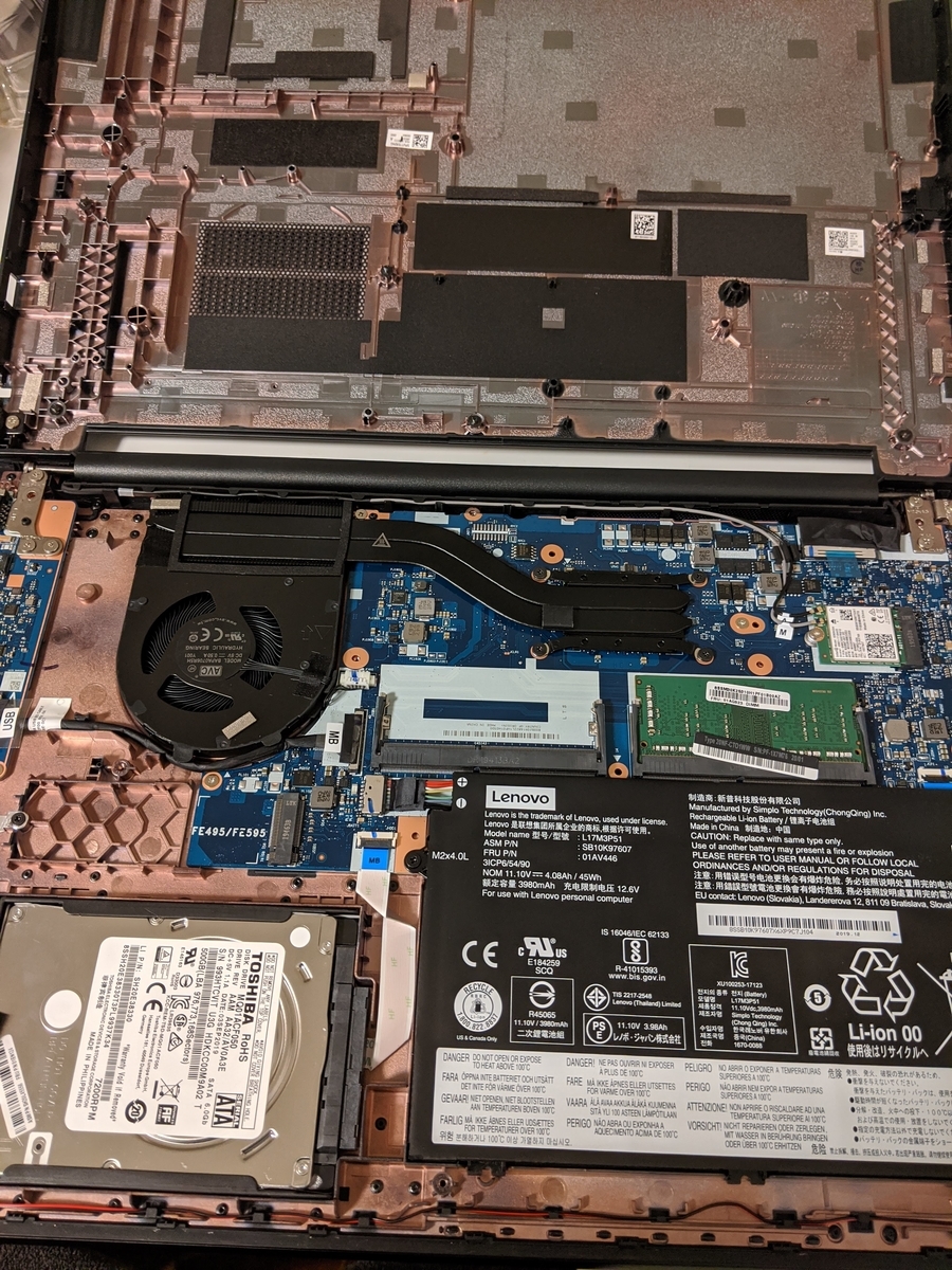 Lenovo ThinkPad E595 を買ってメモリとストレージを交換してみた