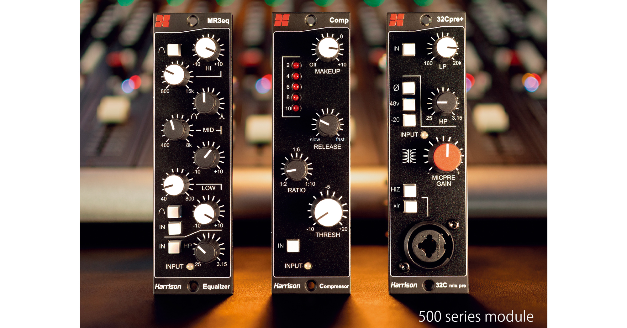 Harrison AudioのAPI 500互換モジュール3種とアナログコンソールが