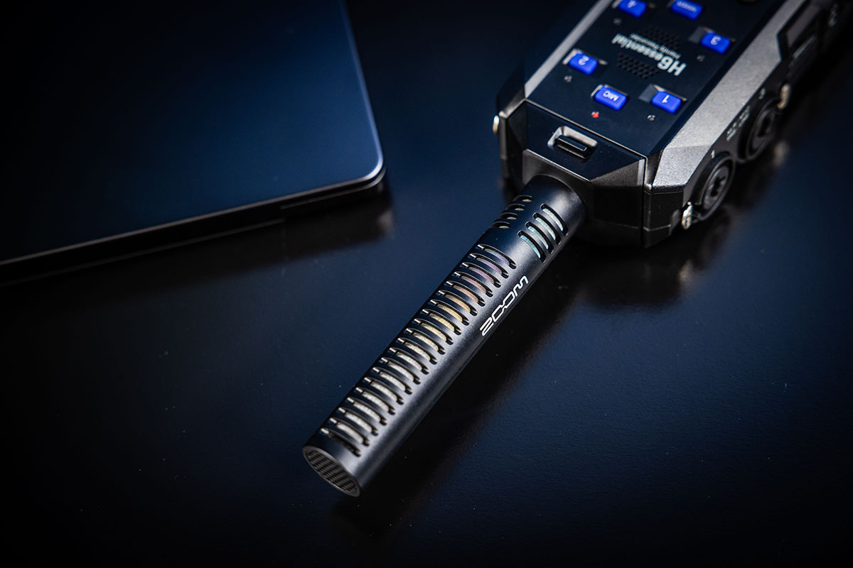 ZOOMのハンディレコーダーH6essential用ショットガンマイクと入力拡張