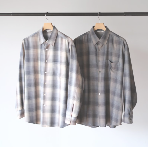 24AWの大人気アイテム AURALEE SUPER LIGHT WOOL CHECK SHIRTレビュー