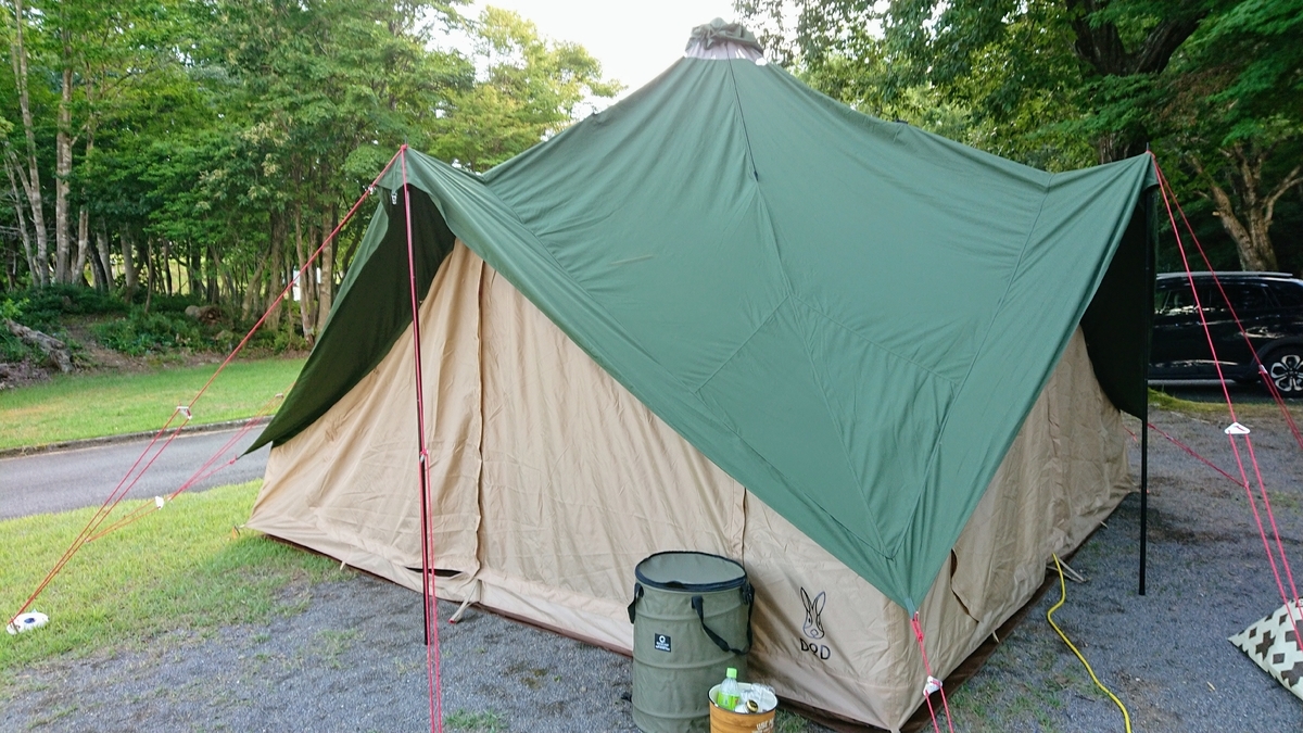 新幕【DOD】tsuku tsukuベースで猛暑キャンプ - sirokuroomochiの