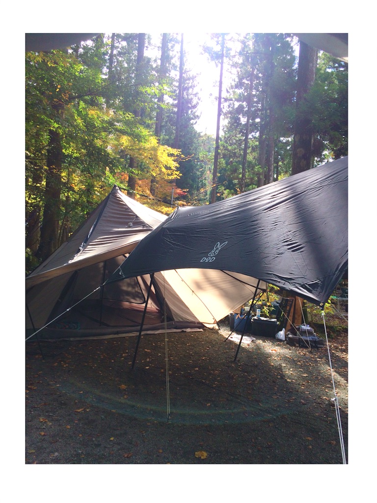 DODヤドカリテント＆いつかのタープ＆テキーラキッチンレッグ持って3